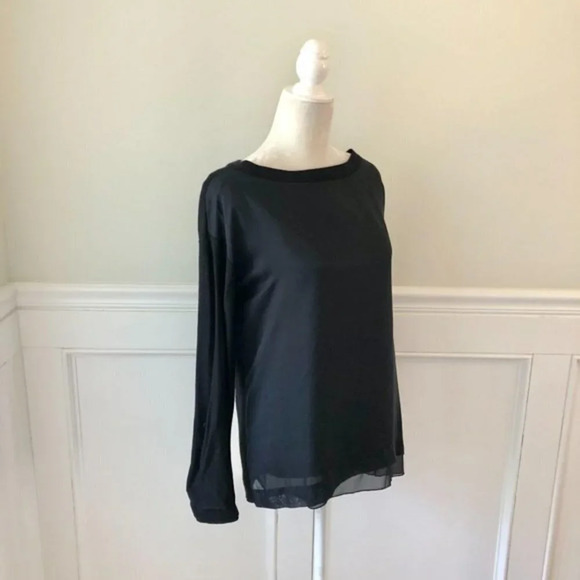 DKNY Silk Wool Mixed Material Sweater Petite - Picture 2 of 5